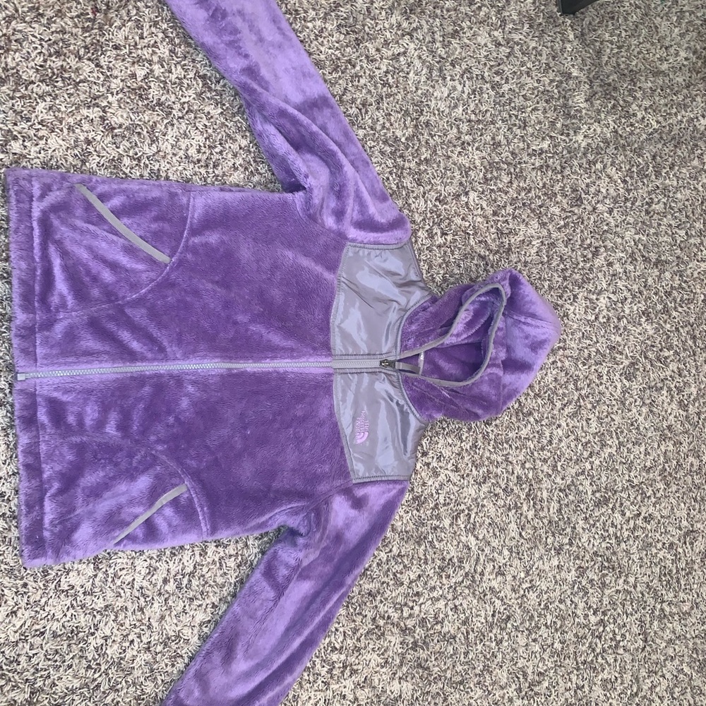 Girls purple fleece North Face jacket